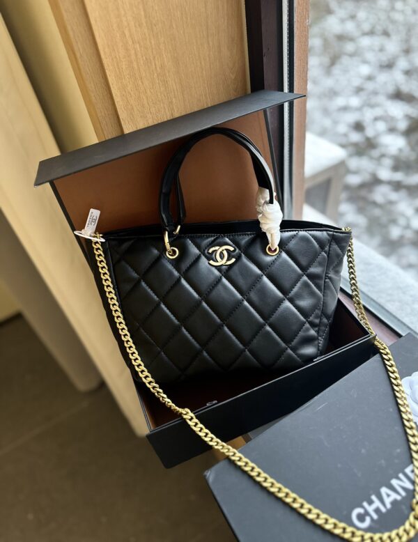 CHANEL SMALL SHOPPING BAG BLACK 25CM AS4188 - Image 2