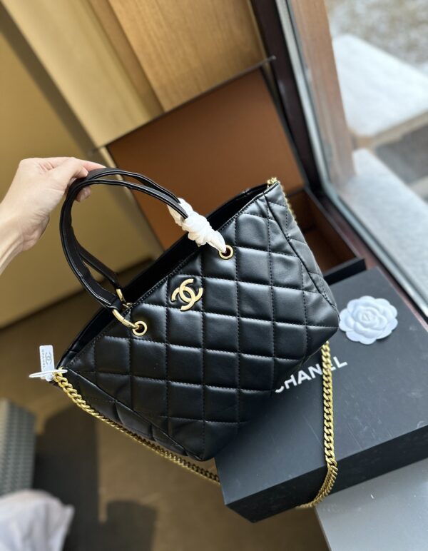 CHANEL SMALL SHOPPING BAG BLACK 25CM AS4188 - Image 6