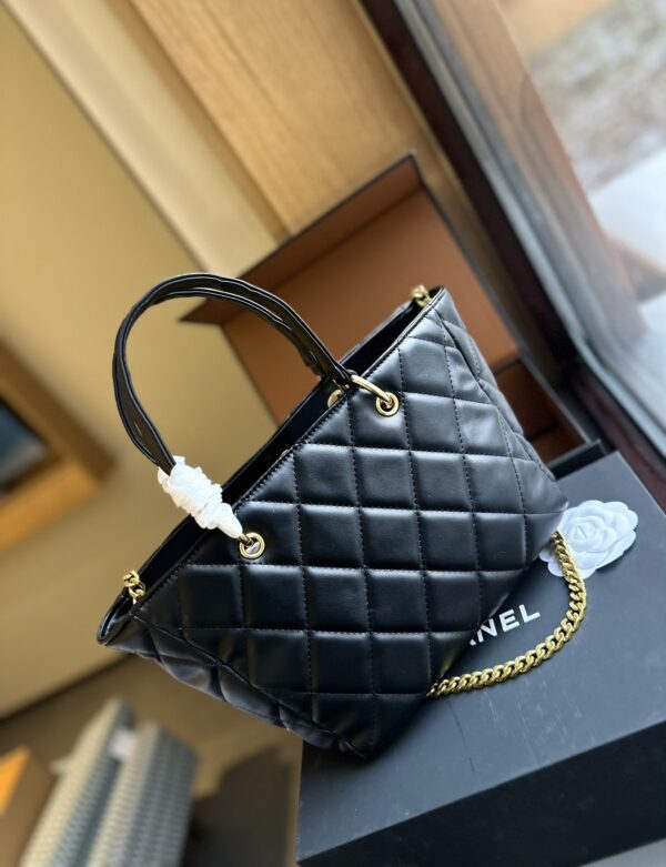 CHANEL SMALL SHOPPING BAG BLACK 25CM AS4188 - Image 7
