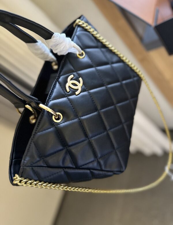 CHANEL SMALL SHOPPING BAG BLACK 25CM AS4188 - Image 8