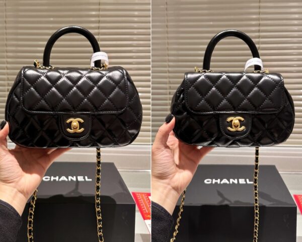 CHANEL SHOULDER BAG WITH CHAIN BLACK 21CM AS4573 B15144 94305 - Image 3