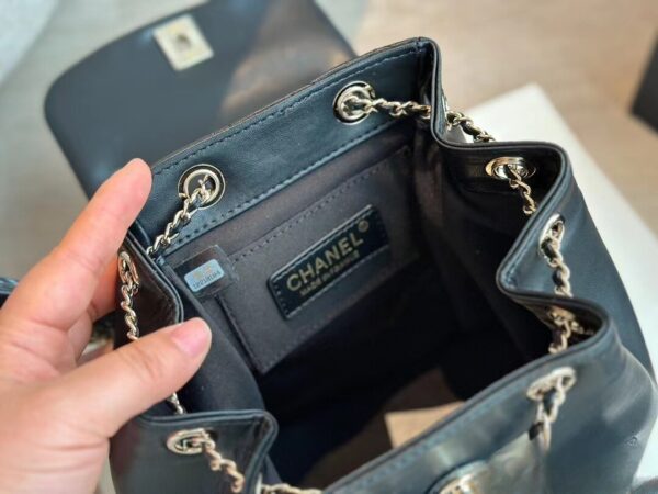 CHANEL DUMA MATELASSE LEATHER CHAIN BACKPACK BLACK 20CM - Image 7