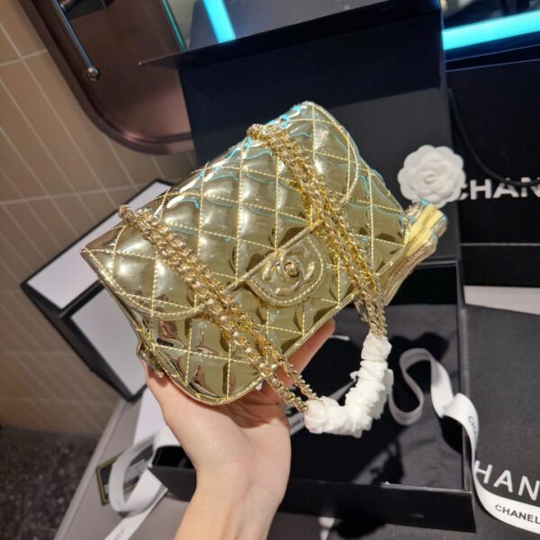 CHANEL MINI FLAP BAG STAR COIN PURSE YELLOW GOLD 24CM AS4646 B14873 NT671 - Image 7