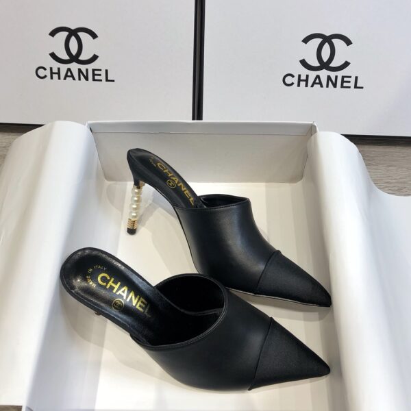 CHANEL MULES GROSGRAIN BLACK - Image 3