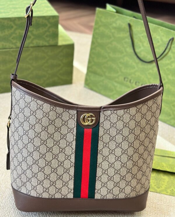 GUCCI OPHIDIA GG SMALL SHOULDER BAG ‎BEIGE AND EBONY 23CM 781402 96IWG 8745 - Image 3