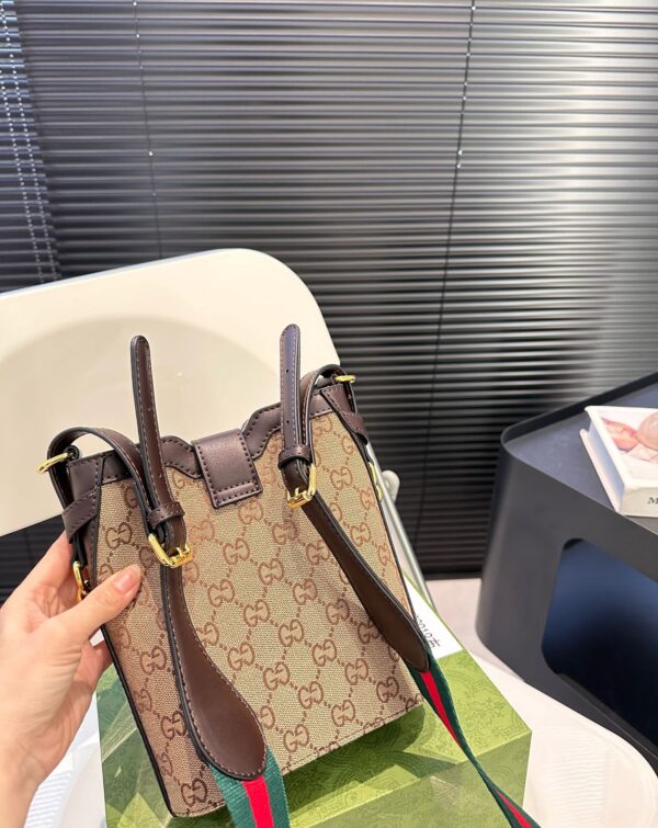 GUCCI ORIGINAL GG SMALL BUCKET BAG BEIGE AND EBONY 19CM 782919 FADAC 9762 - Image 6