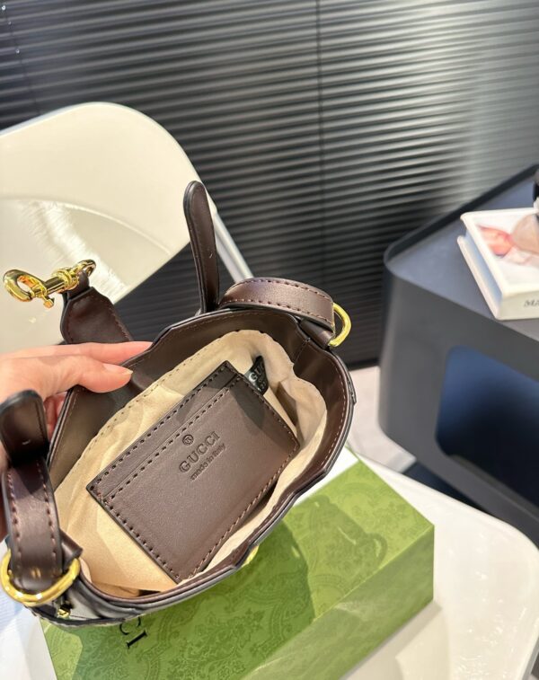 GUCCI ORIGINAL GG SMALL BUCKET BAG BEIGE AND EBONY 19CM 782919 FADAC 9762 - Image 10