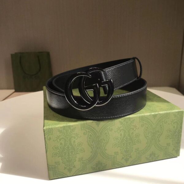 GUCCI GG MARMONT THIN BELT BLACK LEATHER 414516 18YXV 1000 - Image 2