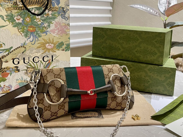 GUCCI HORSEBIT CHAIN SMALL SHOULDER BAG BEIGE 29CM ‎764339 FACM2 8747 - Image 3