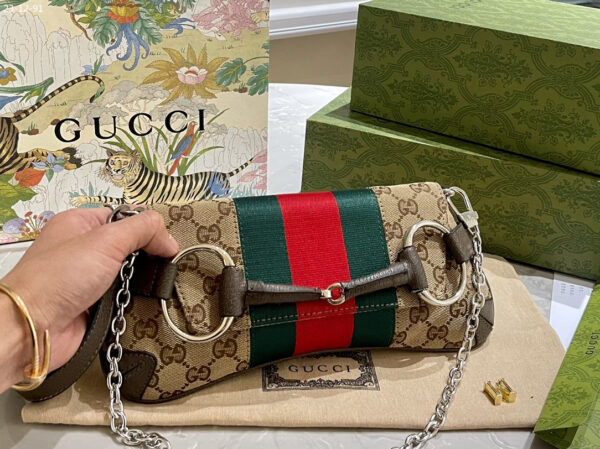 GUCCI HORSEBIT CHAIN SMALL SHOULDER BAG BEIGE 29CM ‎764339 FACM2 8747 - Image 4