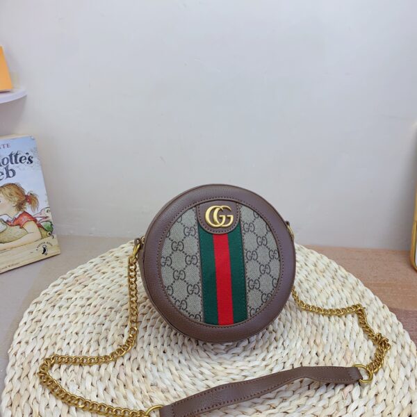 GUCCI OPHIDIA MINI GG ROUND SHOULDER BAG BEIGE 18CM 550618 96I3B 8745 - Image 4