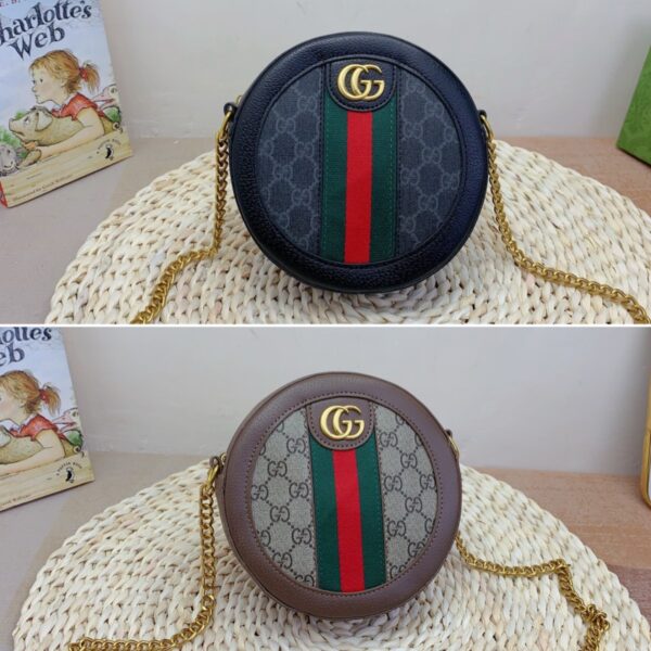 GUCCI OPHIDIA MINI GG ROUND SHOULDER BAG BEIGE 18CM 550618 96I3B 8745 - Image 2
