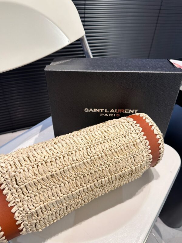 SAINT LAURENT SADE RAFFIA TUBE BAG IN NATURAL 33CM - Image 2