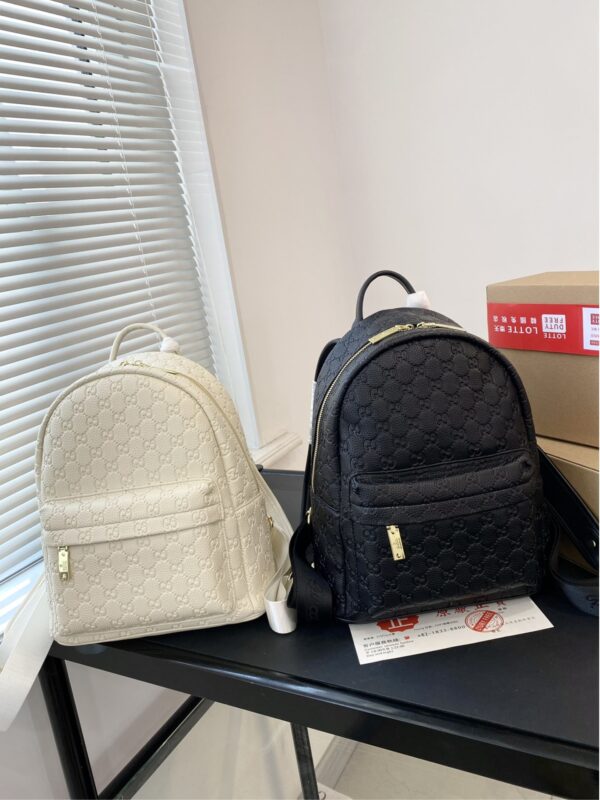 GUCCI GG EMBOSSED LEATHER BACKPACK BLACK 26CM - Image 3