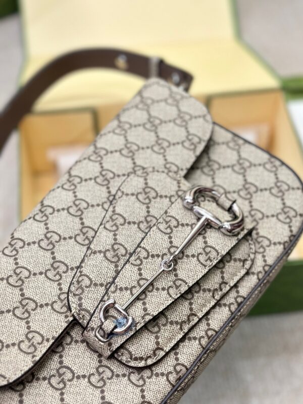 GUCCI HORSEBIT 1955 SMALL SHOULDER BAG BEIGE 25CM 764155 KGD0N 9742 - Image 4