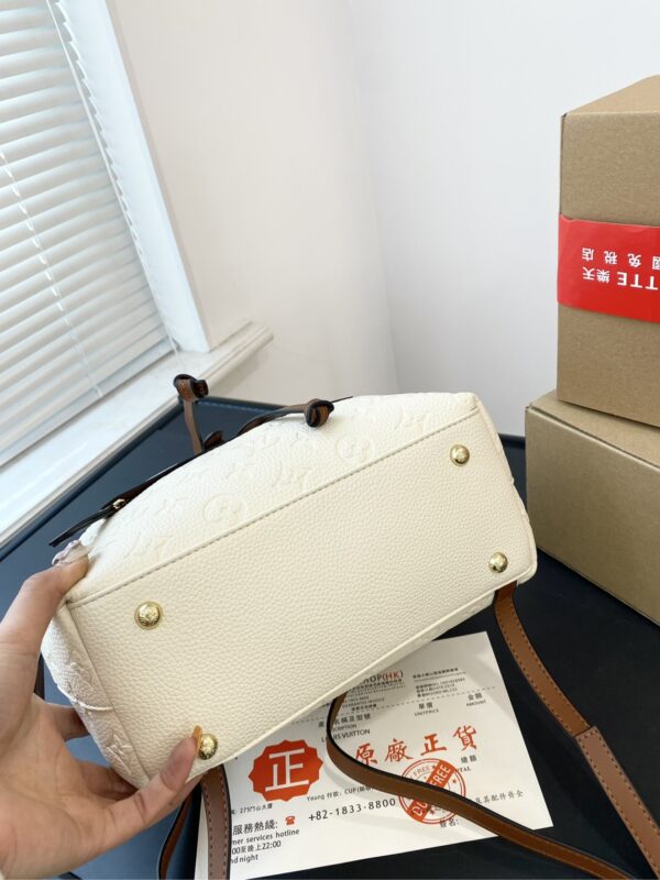LOUIS VUITTON MONTSOURIS BACKPACK EMPREINTE WHITE AND BROWN 25CM - Image 5