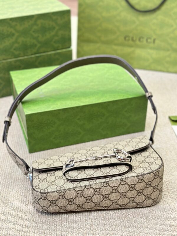 GUCCI HORSEBIT 1955 SMALL SHOULDER BAG BEIGE 25CM 764155 KGD0N 9742 - Image 5