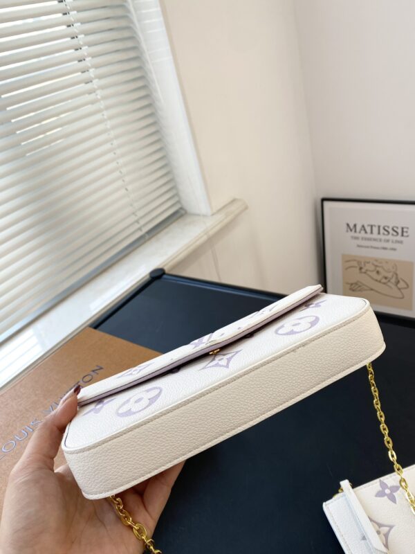 LOUIS VUITTON POCHETTE FELICIE BAG IN LATTE AND BUBBLE TEA 22CM - Image 7