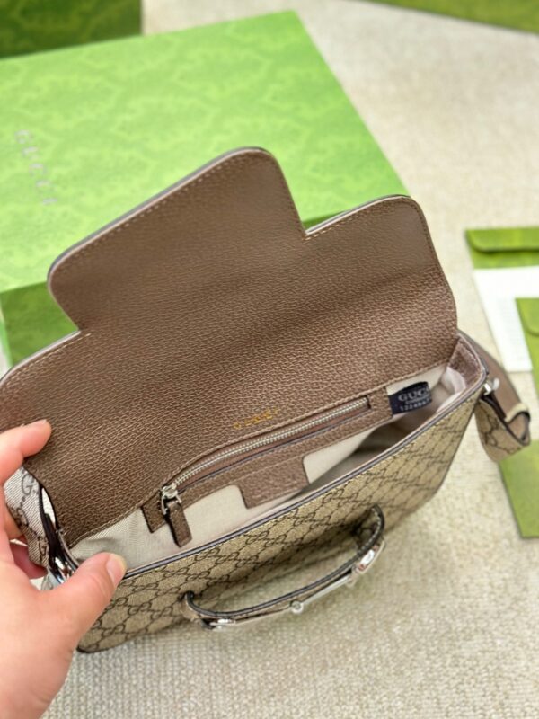 GUCCI HORSEBIT 1955 SMALL SHOULDER BAG BEIGE 25CM 764155 KGD0N 9742 - Image 7