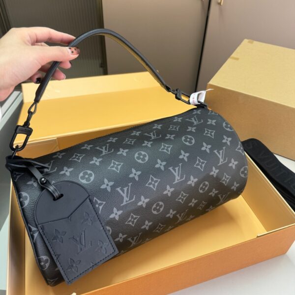 LOUIS VUITTON SOFT POLOCHON MONOGRAM MACASSAR CANVAS BLACK 34CM M46796 - Image 2