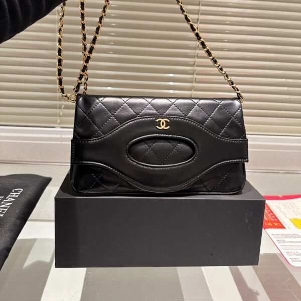 CHANEL 24C WOC 31 RUE CAMBON BLACK SHINY GHW BLACK 25CM - Image 6