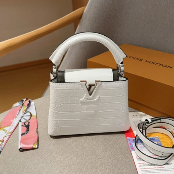 LOUIS VUITTON CAPUCINES MINI WHITE 21CM N93701 - Image 9