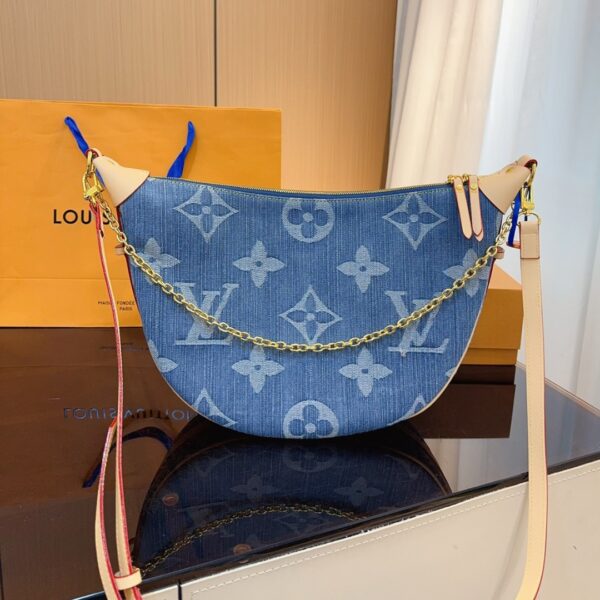 LOUIS VUITTON LOOP HOBO MONOGRAM DENIM BAG BLUE 35CM - Image 5
