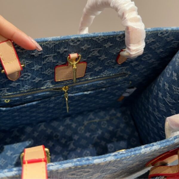 LOUIS VUITTON NEW LV REMIX ONTHEGO MM DENIM BLUE 35CM M46871 - Image 2