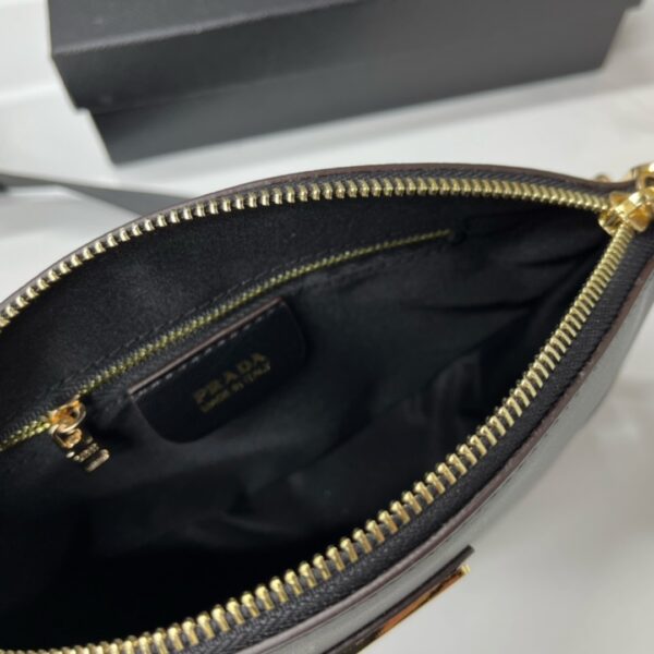 PRADA LEATHER MINI SHOULDER BAG BLACK 21CM 1BH212 2AIX F0002 V NVM - Image 2