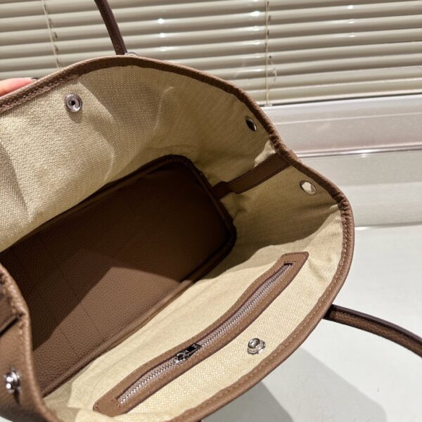HERMES GARDEN PARTY LEATHER HANDBAG BROWN 30CM - Image 2