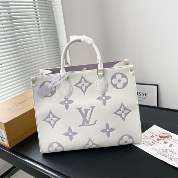 LOUIS VUITTON ONTHEGO MM BAG LATTE AND BUBBLE TEA 34CM M23937 - Image 2
