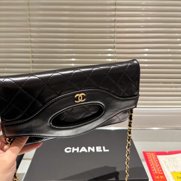 CHANEL 24C WOC 31 RUE CAMBON BLACK SHINY GHW BLACK 25CM - Image 7