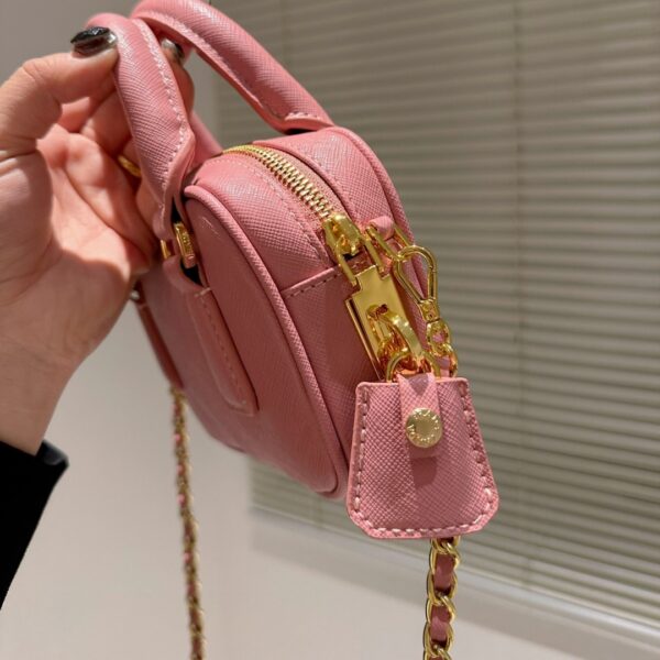 PRADA SAFFIANO LUX SIGNATURE MINI BAULETTO BAG PINK 19CM - Image 3
