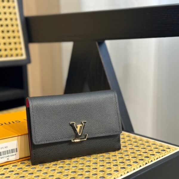LOUIS VUITTON CAPUCINES WALLET BLACK 14CM M61248 - Image 2