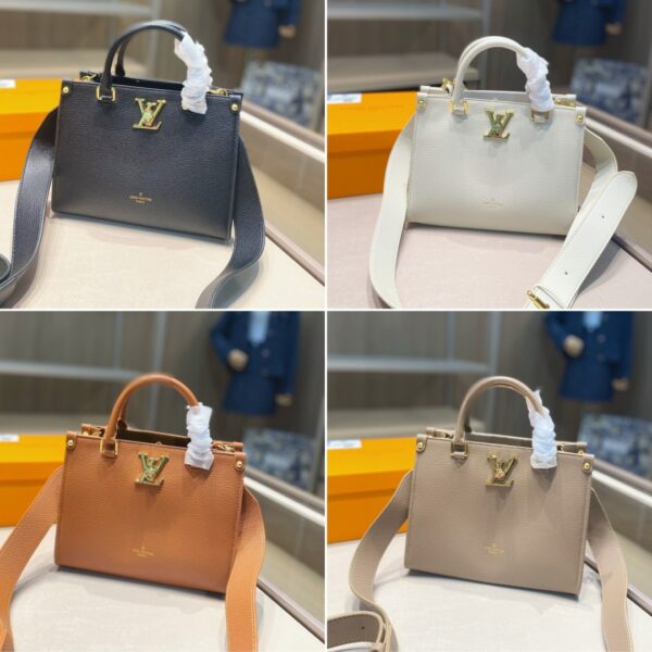 LOUIS VUITTON LOCK AND GO BAGS WHITE QUARTZ 24CM M23637 - Image 3