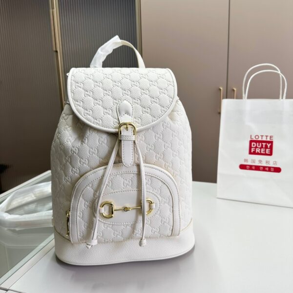 GUCCI 1955 HORSEBIT BACKPACK LARGE ALL WHITE 27CM - Image 2