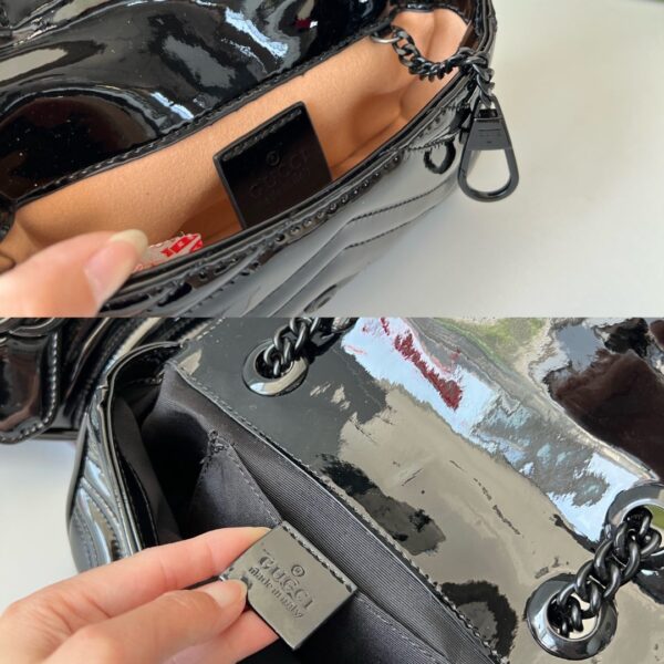 GUCCI GG MARMONT PATENT SUPER MINI BAG BLACK PATENT 476433 AACDE 1000 - Image 5