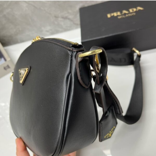 PRADA LEATHER MINI SHOULDER BAG BLACK 21CM 1BH212 2AIX F0002 V NVM - Image 6