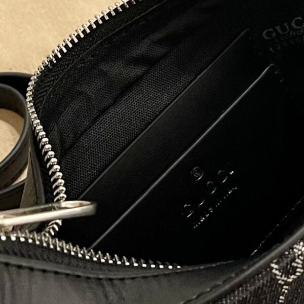 GUCCI OPHIDIA GG MINI DENIM BAG BLACK AND GRAY 19CM 658551 FAC2F 8450 - Image 6