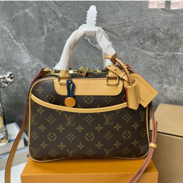 LOUIS VUITTON MONOGRAM DEAUVILLE BOSTON BROWN 28CM M42228 - Image 7