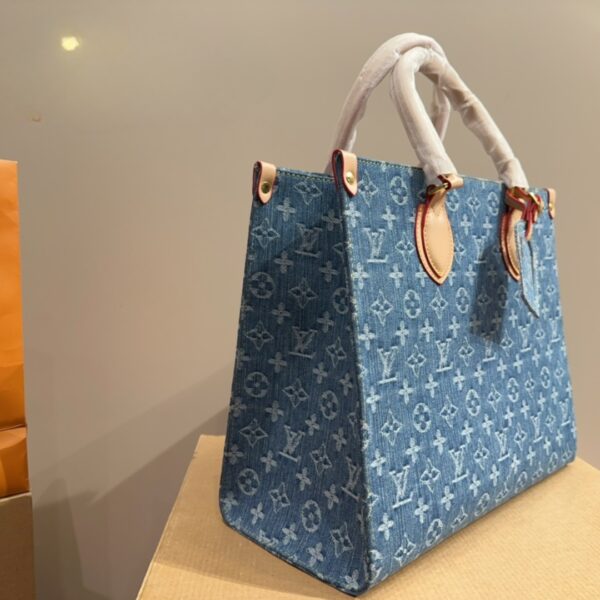 LOUIS VUITTON NEW LV REMIX ONTHEGO MM DENIM BLUE 35CM M46871 - Image 7