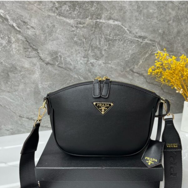 PRADA LEATHER MINI SHOULDER BAG BLACK 21CM 1BH212 2AIX F0002 V NVM - Image 7