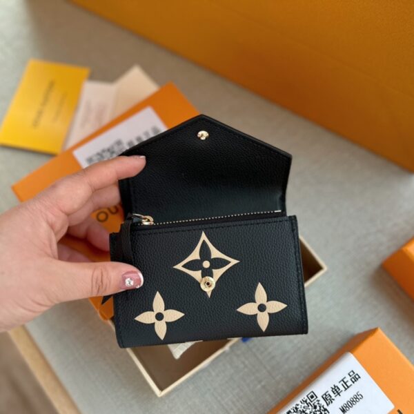 LOUIS VUITTON VICTORINE WALLET BLACK/BEIGE 12CM M80968 - Image 7