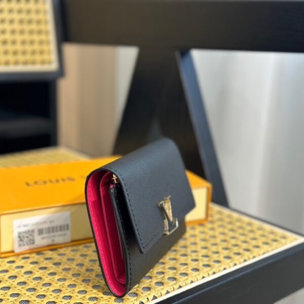 LOUIS VUITTON CAPUCINES WALLET BLACK 14CM M61248 - Image 7