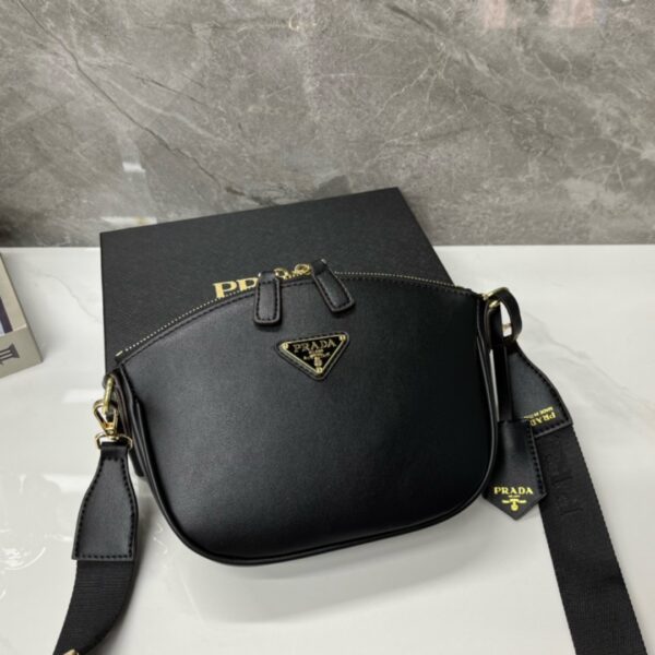 PRADA LEATHER MINI SHOULDER BAG BLACK 21CM 1BH212 2AIX F0002 V NVM - Image 8