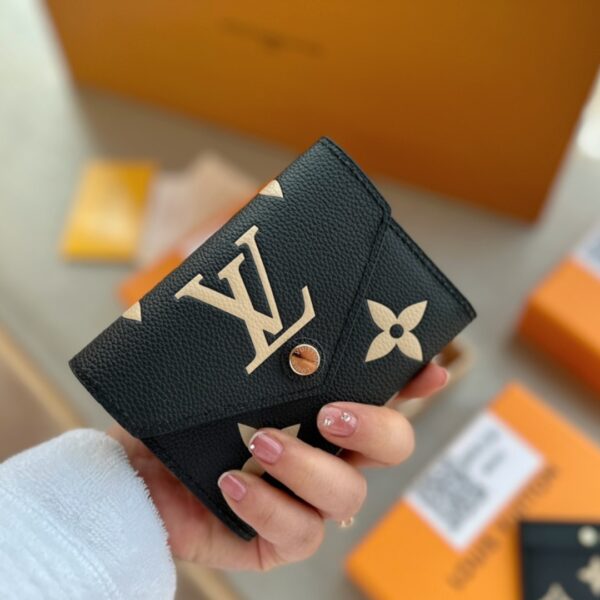 LOUIS VUITTON VICTORINE WALLET BLACK/BEIGE 12CM M80968 - Image 8