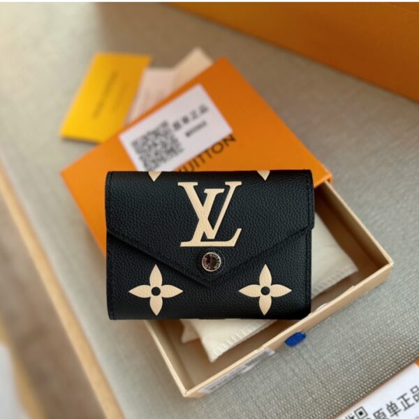 LOUIS VUITTON VICTORINE WALLET BLACK/BEIGE 12CM M80968 - Image 9