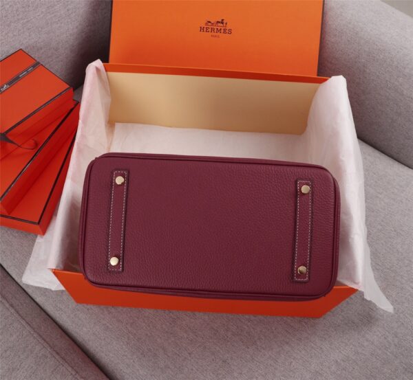 HERMÈS BIRKIN B25 TOGO GRENAT GHW ROUGE GRENAT 25CM - Image 5