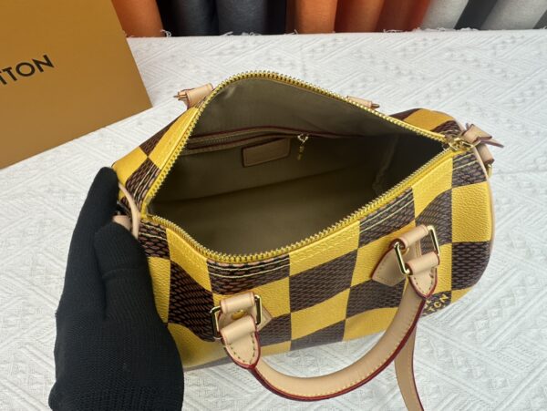 LOUIS VUITTON SPEEDY 25 BANDOULIÈRE DAMIER POP YELLOW 25CM N40584 - Image 2