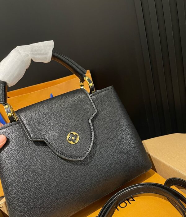 LOUIS VUITTON CAPUCINES BB BAG BLACK 27CM M94755 - Image 5